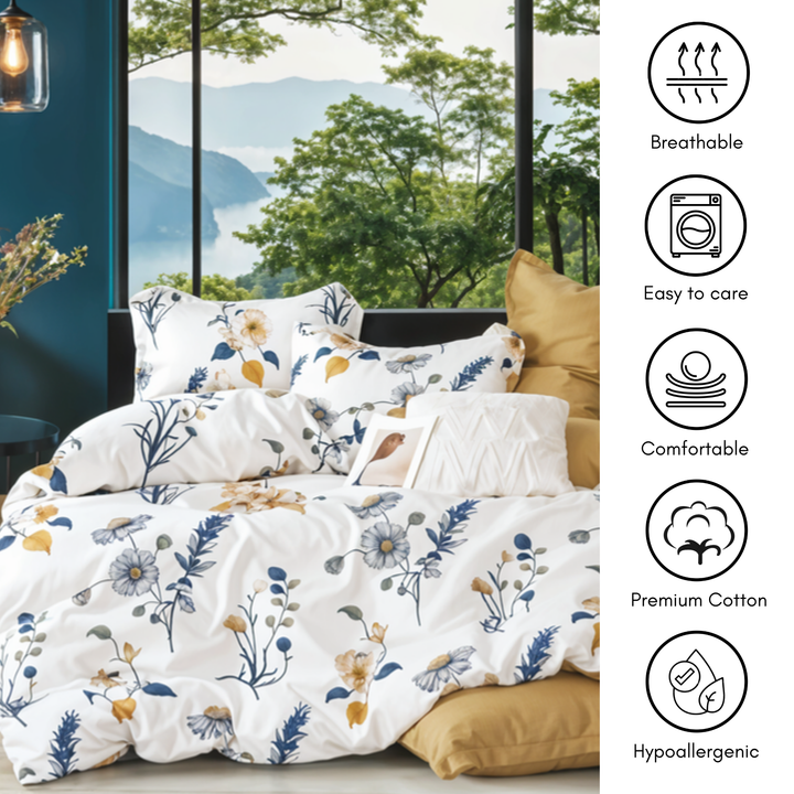 King Size Bed Sheet Set 6 PCs  with King Duvet Cover Size220x240,  Bedding Set (6FS67)