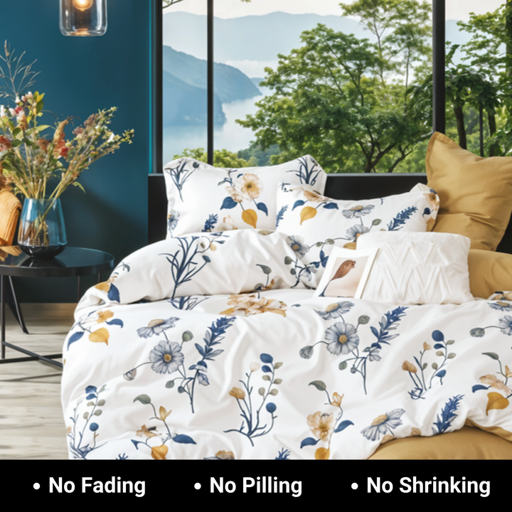 King Size Bed Sheet Set 6 PCs  with King Duvet Cover Size220x240,  Bedding Set (6FS67)
