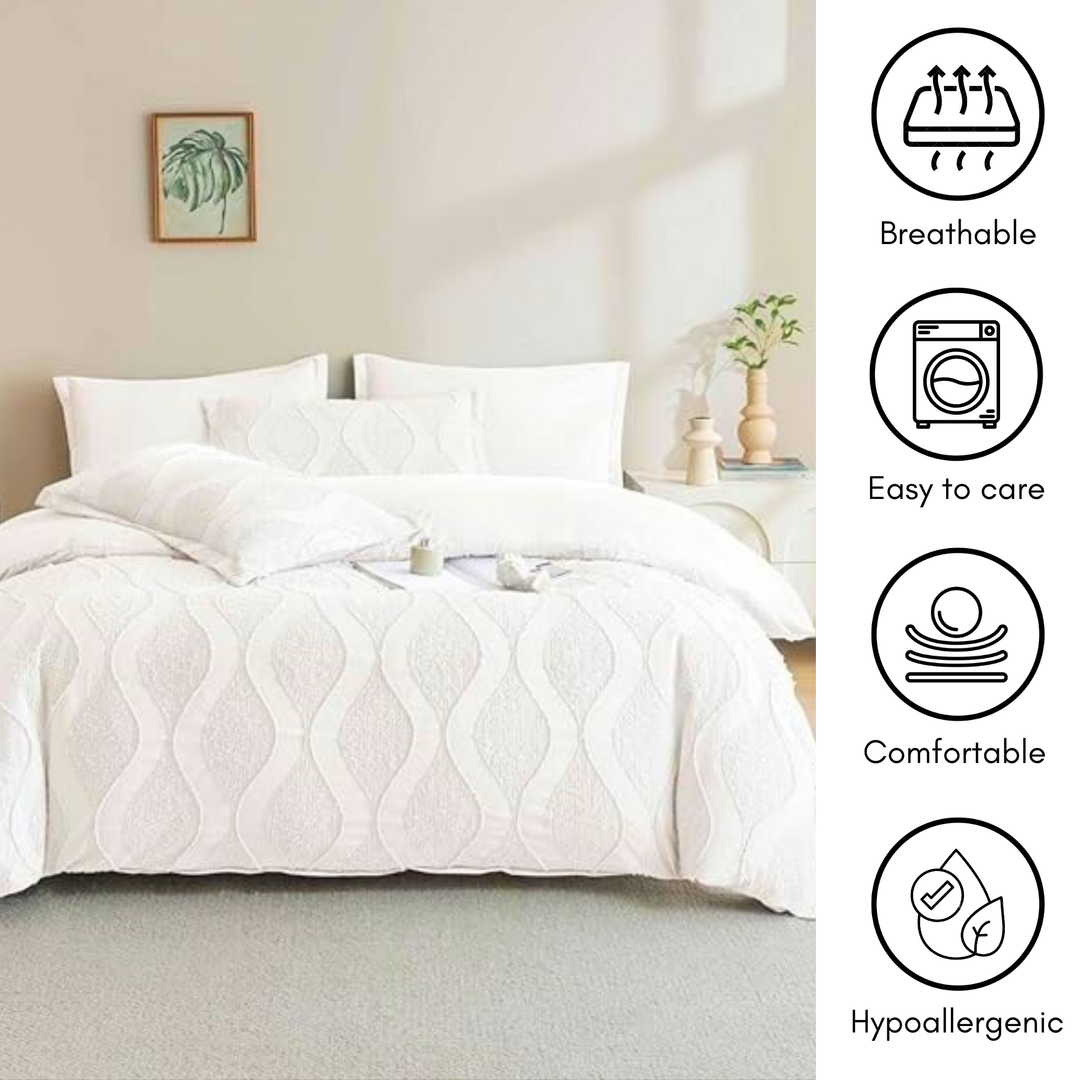 King Bedding Set with Duvet Cover 220x240 King Size Fitted Sheet 6 PCs (6FM1)