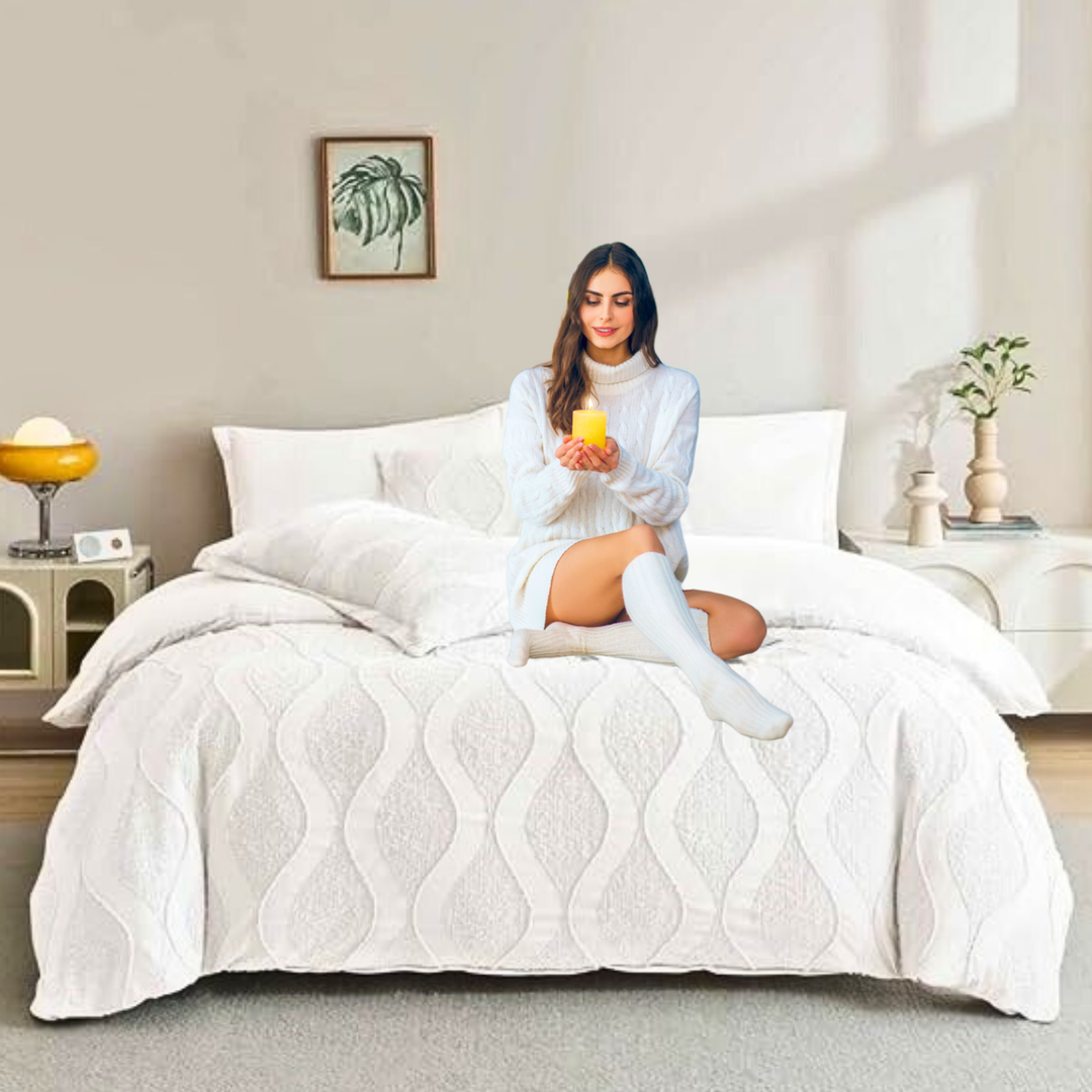King Bedding Set with Duvet Cover 220x240 King Size Fitted Sheet 6 PCs (6FM1)