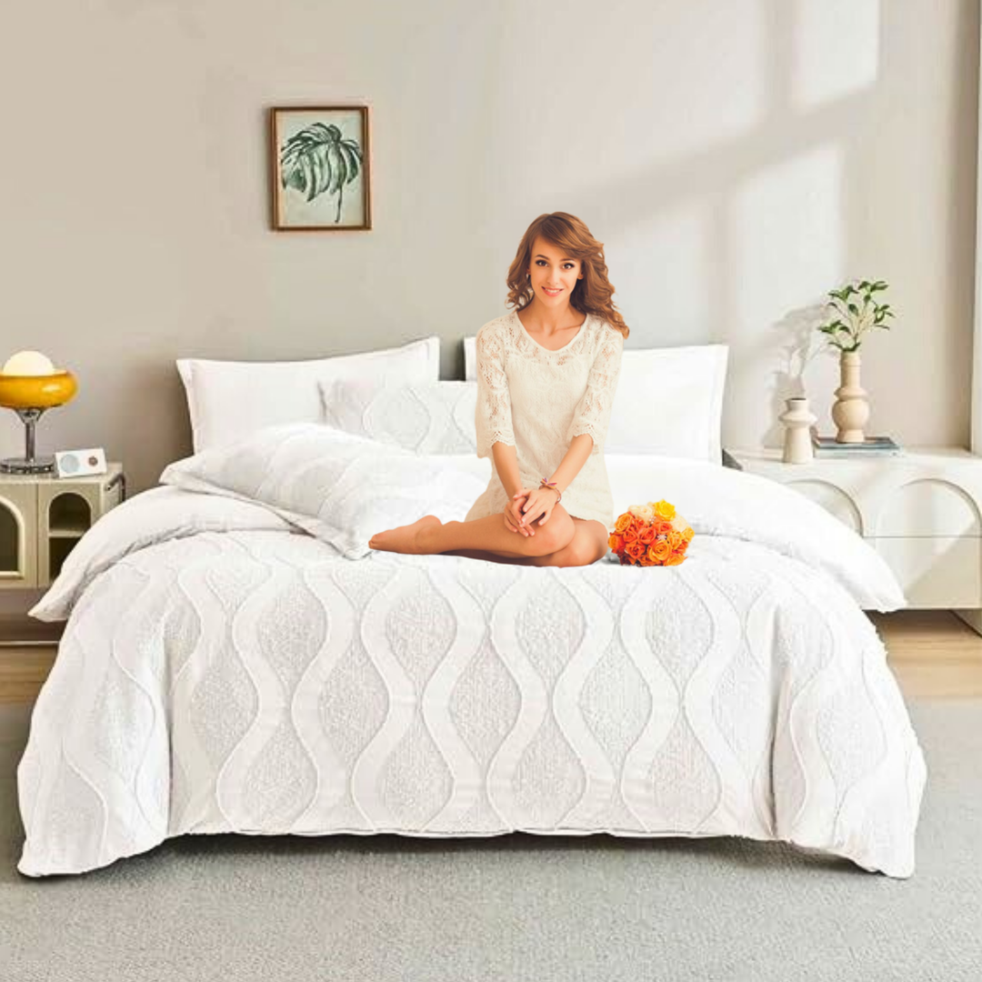 King Bedding Set with Duvet Cover 220x240 King Size Fitted Sheet 6 PCs (6FM1)
