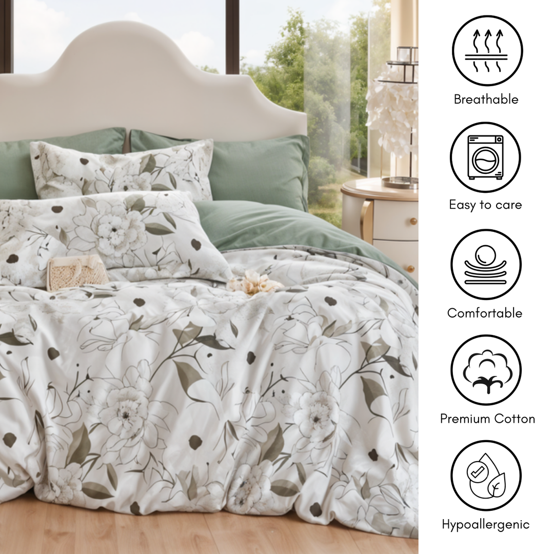 طقم ملاءات سرير كينج مقاس 6 قطع مع غطاء لحاف 220 × 240، طقم فراش كينج (6FS74)