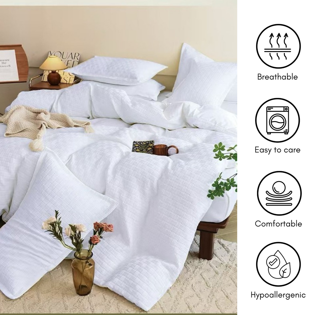 Bedding Set with Double Bed Sheet Size & 6 PCs Fitted Sheets, Duvet Cover(6FM16)