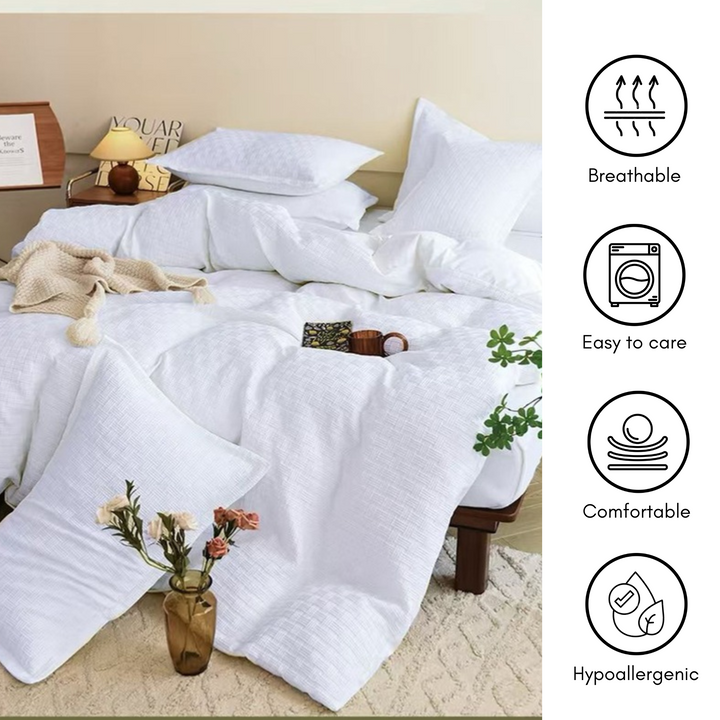 Bedding Set with Double Bed Sheet Size & 6 PCs Fitted Sheets, Duvet Cover(6FM16)