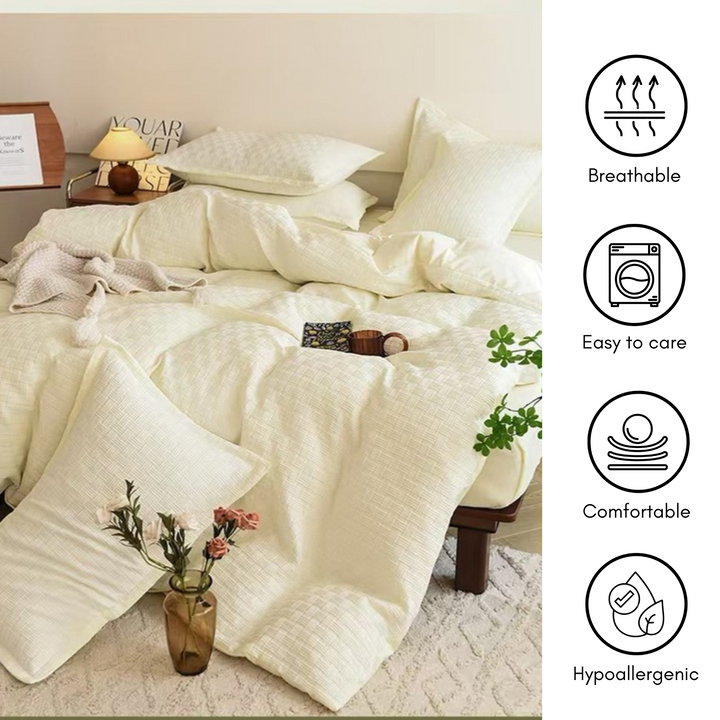 King Size Bedding Sets – 6 PCs Fitted Bed Sheet Set with Duvet Cover 220x240 (6FM18)