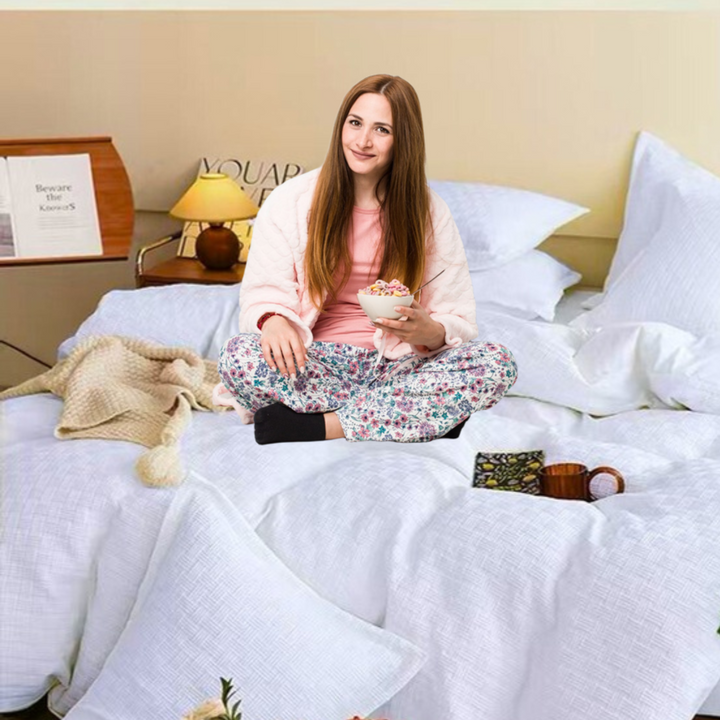Bedding Set with Double Bed Sheet Size & 6 PCs Fitted Sheets, Duvet Cover(6FM16)