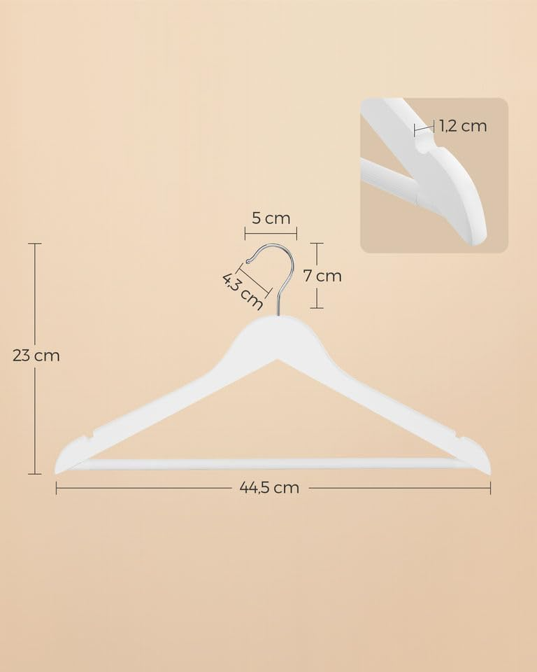 MOONCEE 20 PCs Wooden Hangers - Non Slip Wood Clothes Hanger