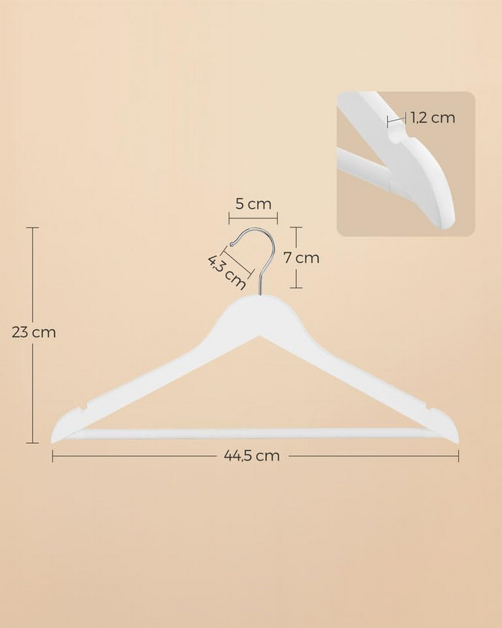 MOONCEE 20 PCs Wooden Hangers - Non Slip Wood Clothes Hanger