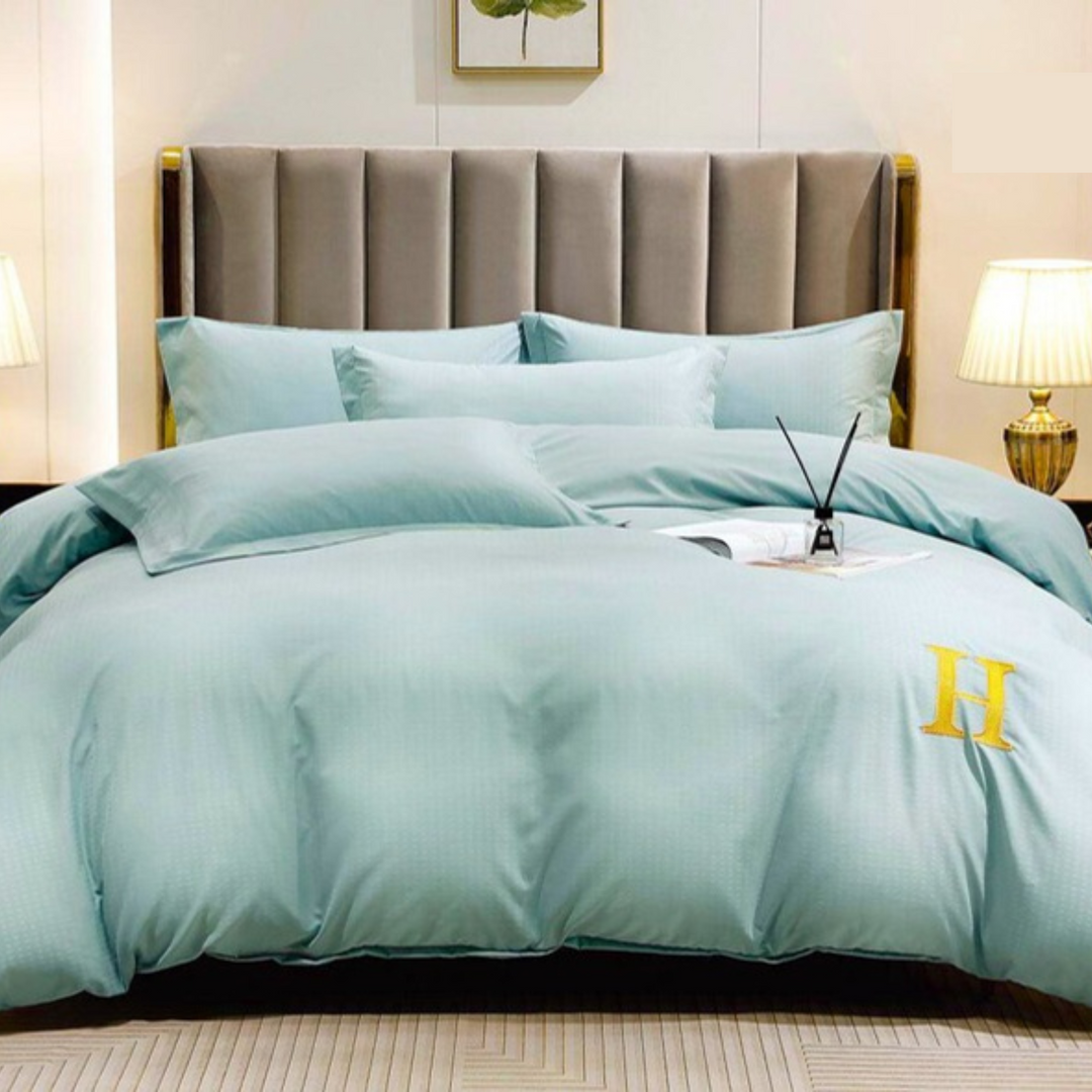 Printed 6 PCs King Bed Sheet Set With Duvet Cover 220x240, King Bedding Set (6HH2)