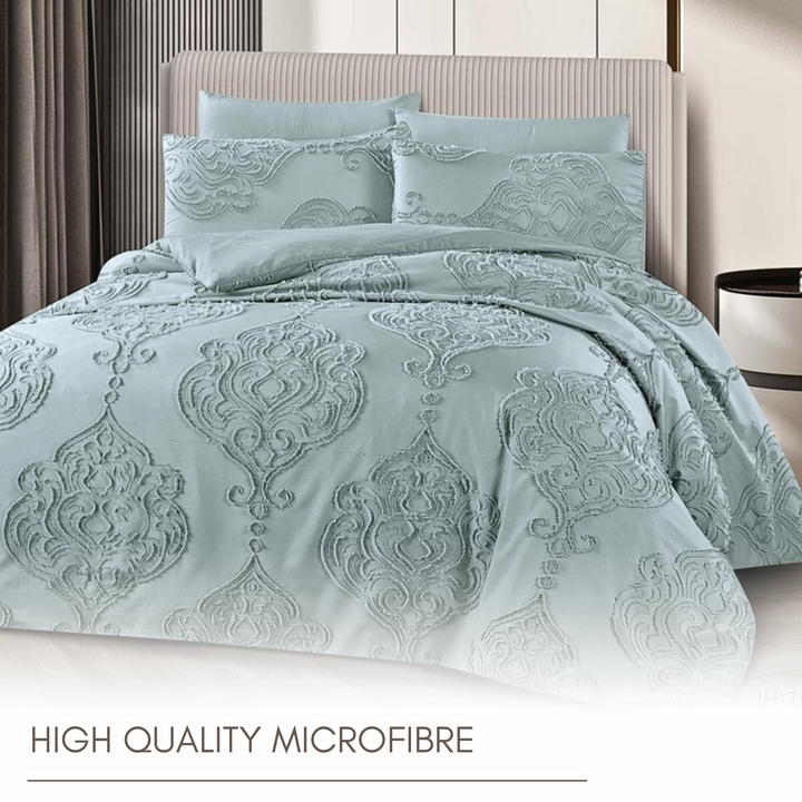 King Bedding Set with Duvet Cover 220x240 6 PCs  Fitted Bed Sheet Set (6FM27)