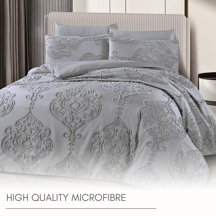 King Bedding Set with Duvet Cover 220x240 6 PCs  Fitted Bed Sheet Set (6FM27)