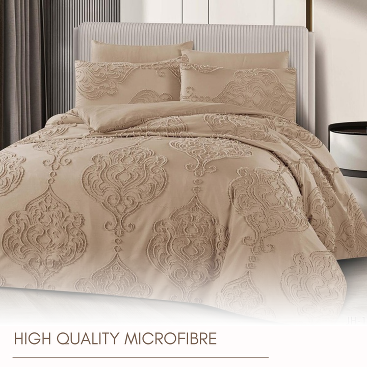 King Bedding Set with Duvet Cover 220x240 6 PCs  Fitted Bed Sheet Set (6FM27)