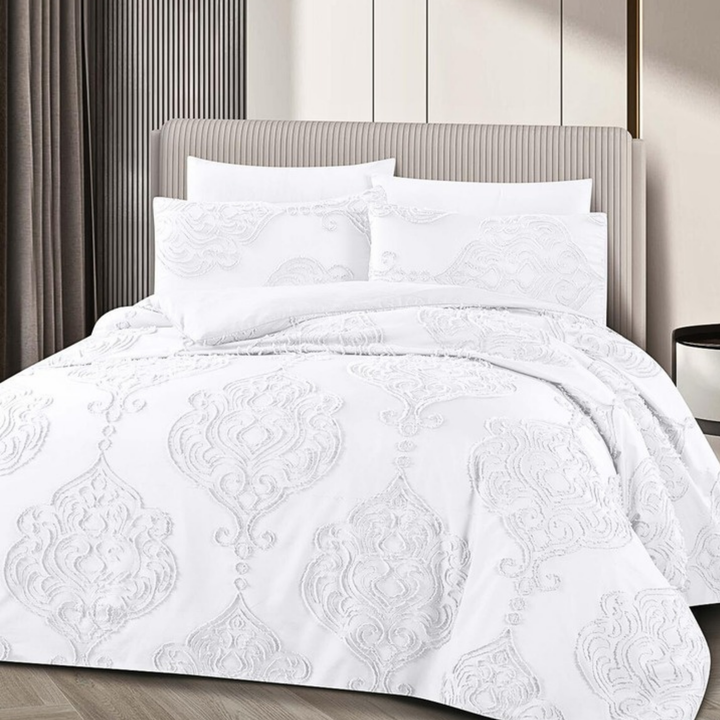King Bedding Set with Duvet Cover 220x240 6 PCs  Fitted Bed Sheet Set (6FM27)