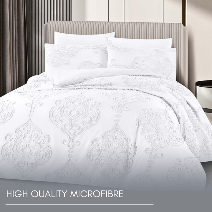 King Bedding Set with Duvet Cover 220x240 6 PCs  Fitted Bed Sheet Set (6FM27)