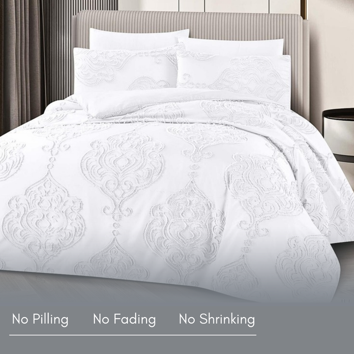 King Bedding Set with Duvet Cover 220x240 6 PCs  Fitted Bed Sheet Set (6FM27)