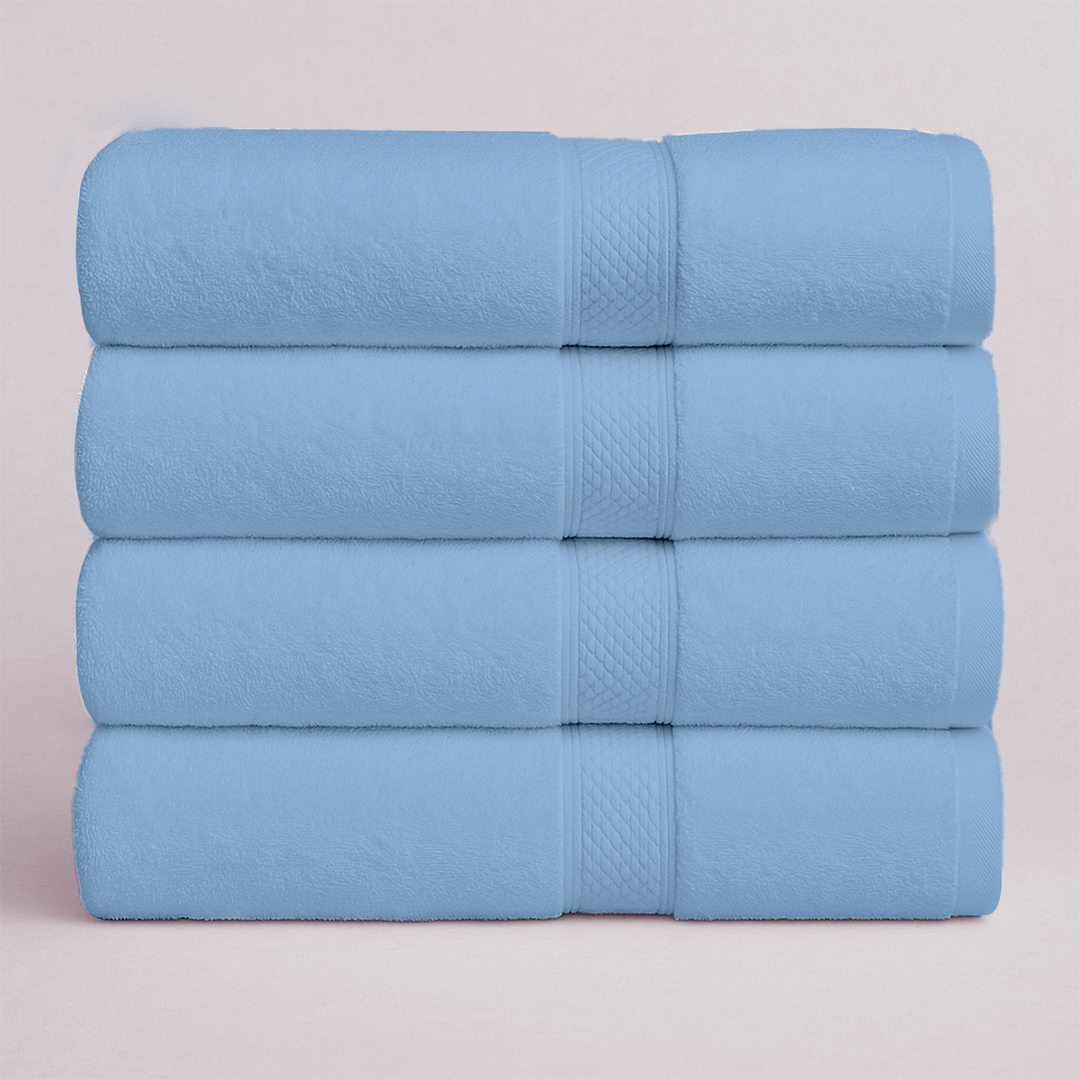 4 PCs Premium Bath Towels Set, Towel 70cm x 140cm,100% Cotton Hotel & Spa Towels