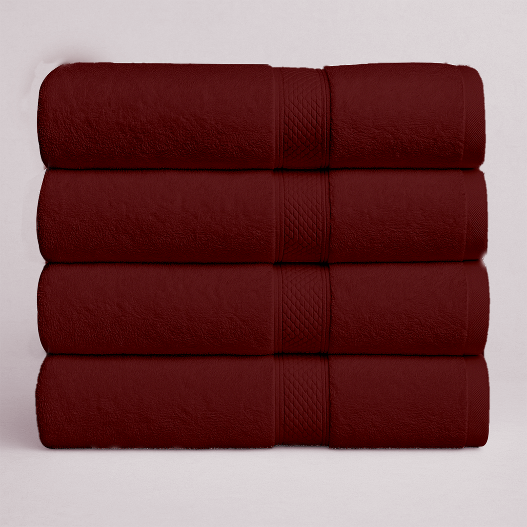 4 PCs Premium Bath Towels Set, Towel 70cm x 140cm,100% Cotton Hotel & Spa Towels