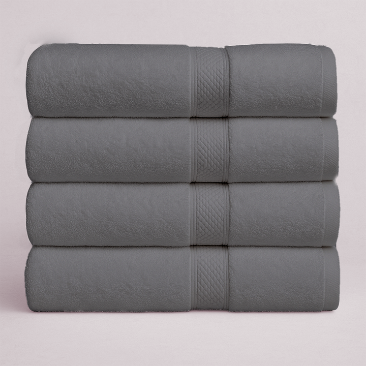 4 PCs Premium Bath Towels Set, Towel 70cm x 140cm,100% Cotton Hotel & Spa Towels