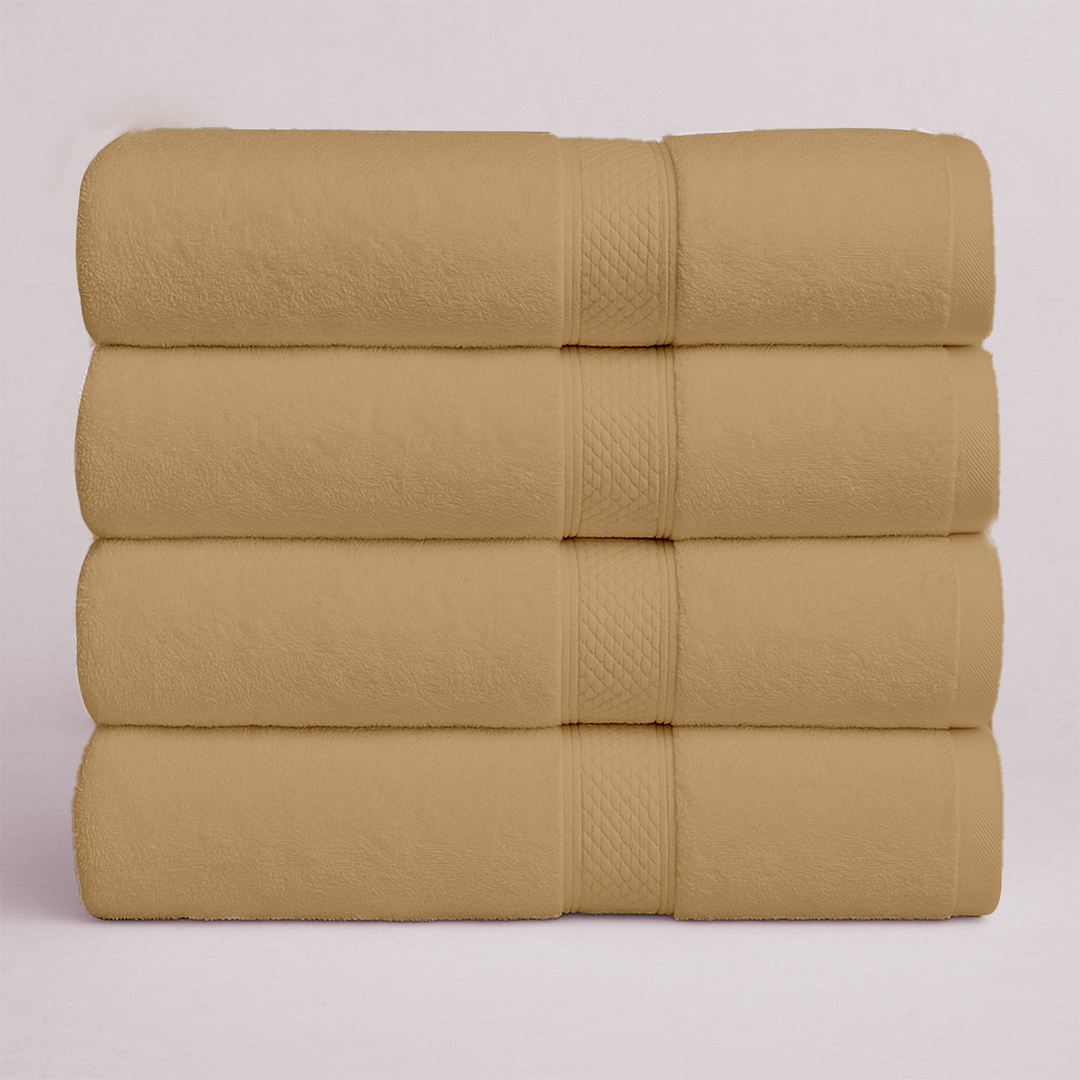 4 PCs Premium Bath Towels Set, Towel 70cm x 140cm,100% Cotton Hotel & Spa Towels