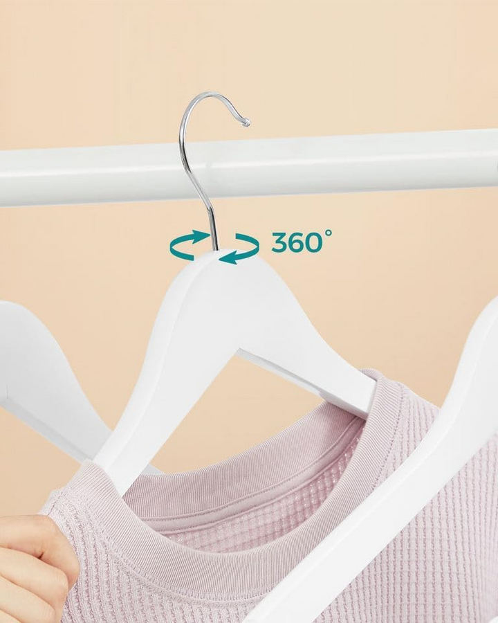 MOONCEE 20 PCs Wooden Hangers - Non Slip Wood Clothes Hanger