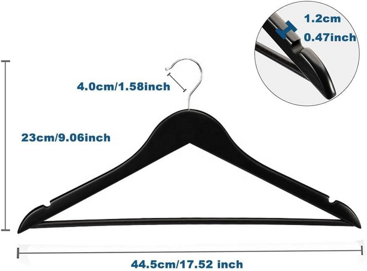 30 PCs Black Plastic Hanger – Shirt Hanger Set, Plastic Hangers from MOONCEE