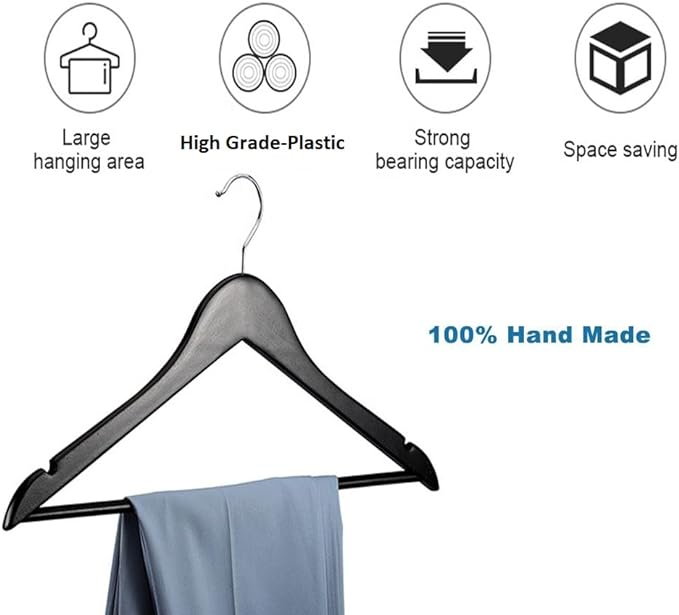 MOONCEE 30 PCs High-Grade Plastic Hangers 360° Swivel Heavy Duty Clothes Hanger