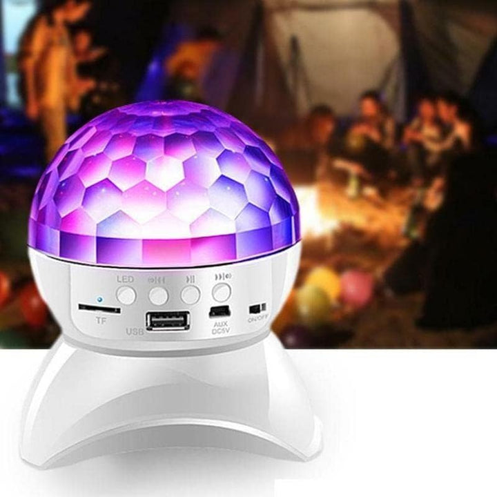 مصباح LED على شكل كرة ديسكو من MOONCEE مزود بخاصية البلوتوث مع مكبر صوت، قابل لإعادة الشحن باستخدام كابل USB