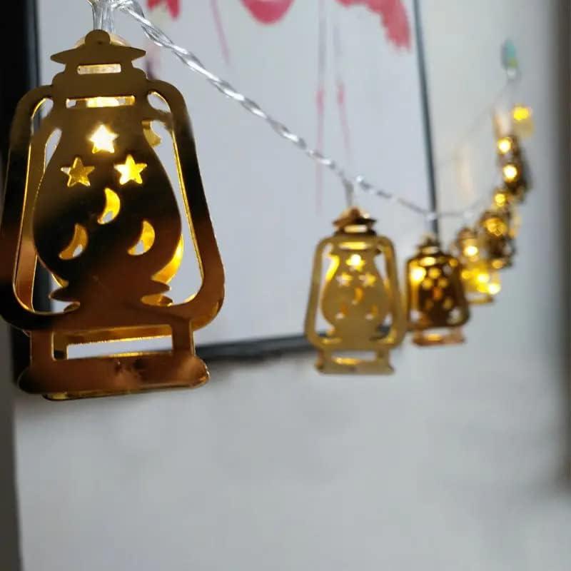 سلسلة مصابيح LED مكونة من 20 مصباحًا تعمل بالبطارية لديكور رمضان والاحتفالات (أبيض دافئ)