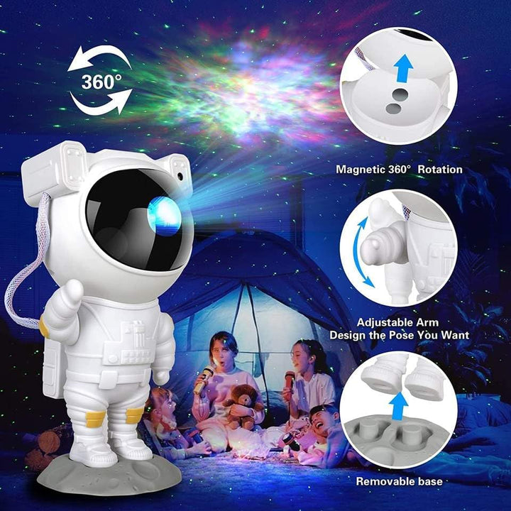 جهاز عرض ضوء سديم المجرة رائد الفضاء من MOONCEE، مزود بمنفذ USB مع جهاز عرض عن بُعد