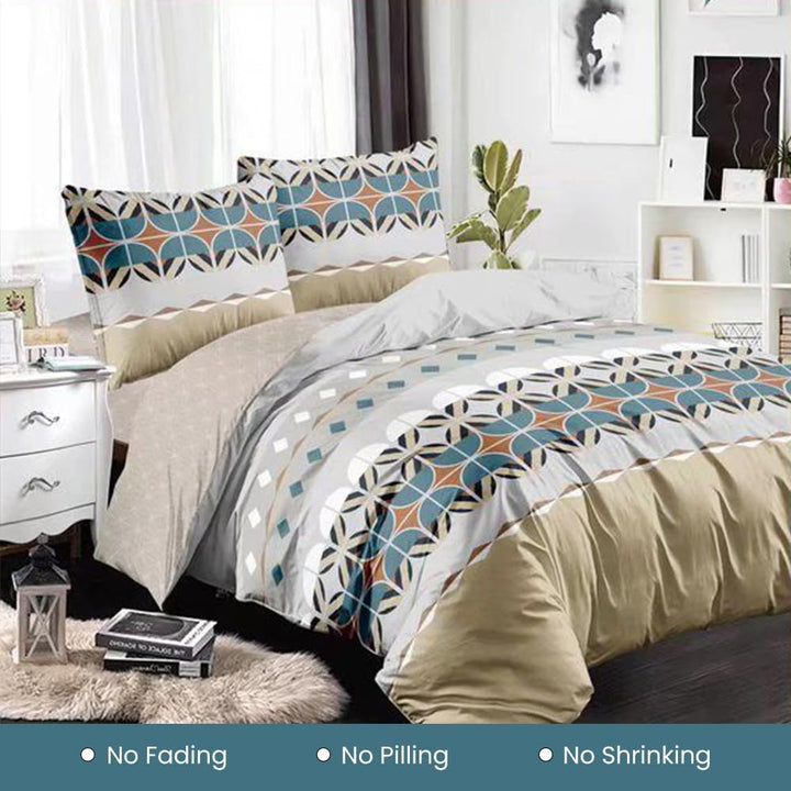 King Bed Sheets 6 PCs Bed Sheet Set with Duvet Cover 220x240 (6FS47)