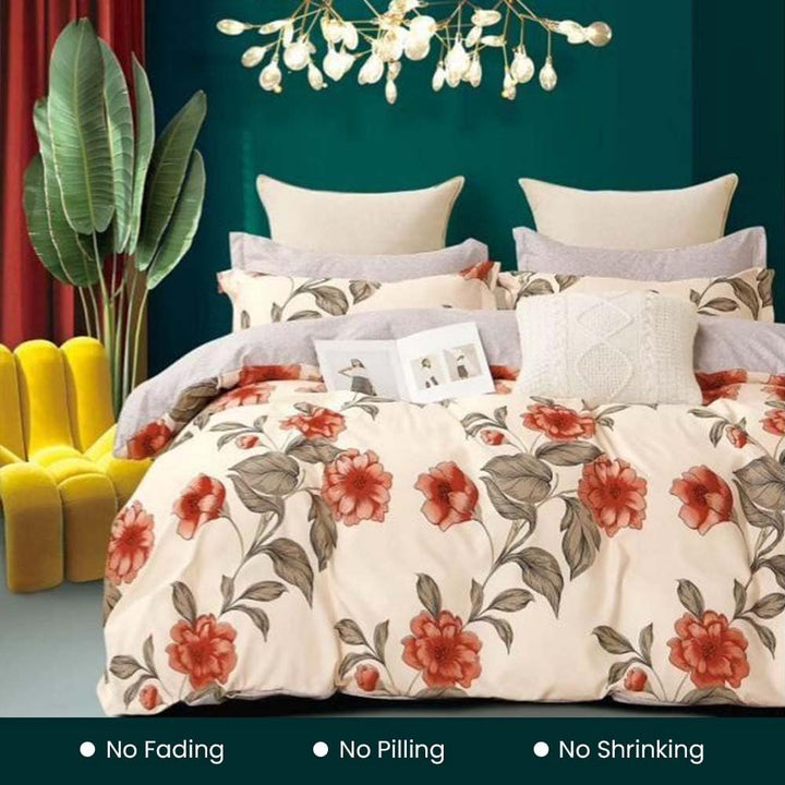 Bedsheets For King Size Bed 6 PCs with Duvet Cover 220x240, King Bedding Set (6FS64)