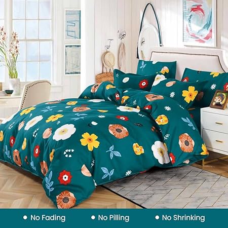 King Size Bedsheet Set 6 PCs 220x240 & 4 Pillow Covers Cotton Blend (MNC9)