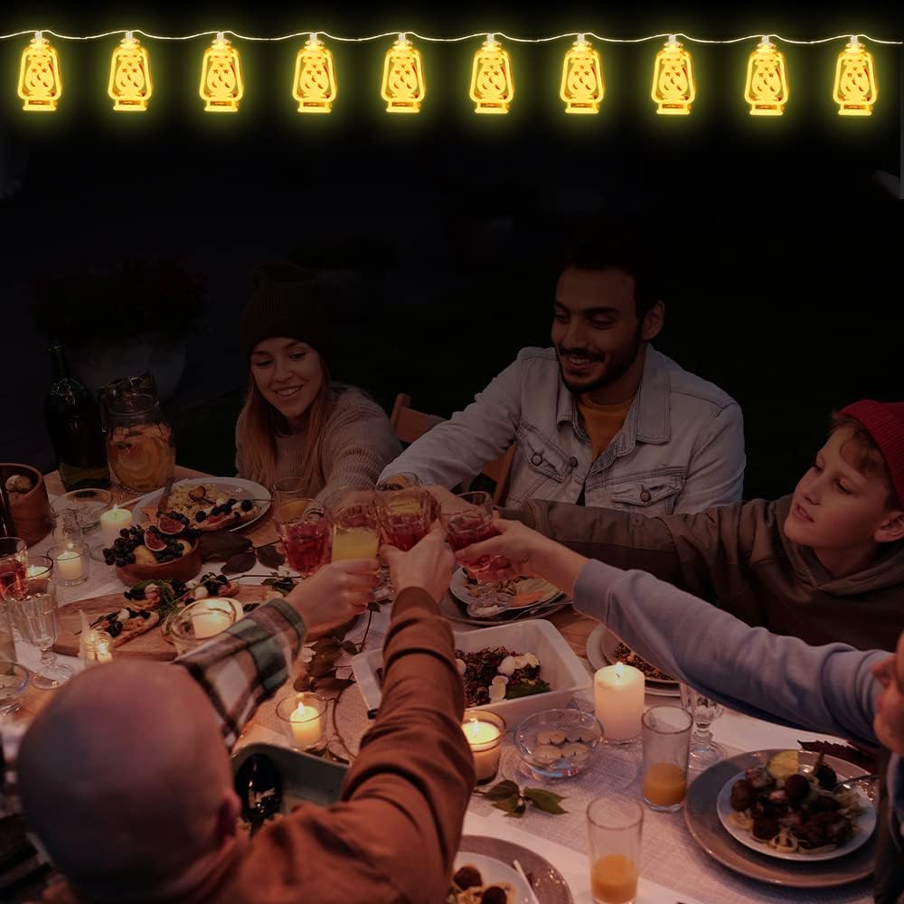 سلسلة مصابيح LED مكونة من 20 مصباحًا تعمل بالبطارية لديكور رمضان والاحتفالات (أبيض دافئ)