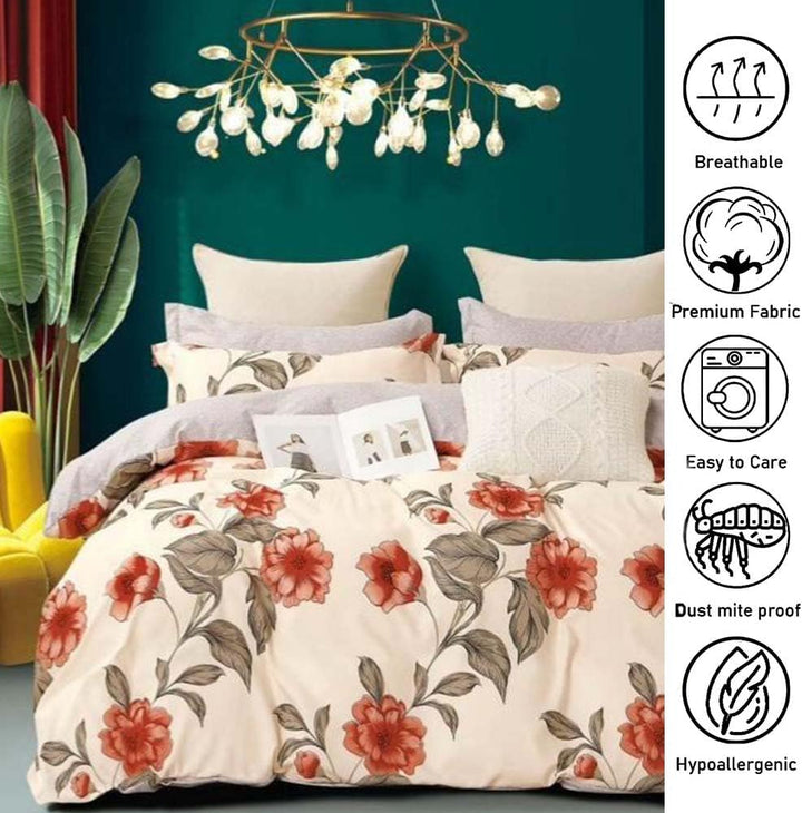 Bedsheets For King Size Bed 6 PCs with Duvet Cover 220x240, King Bedding Set (6FS64)