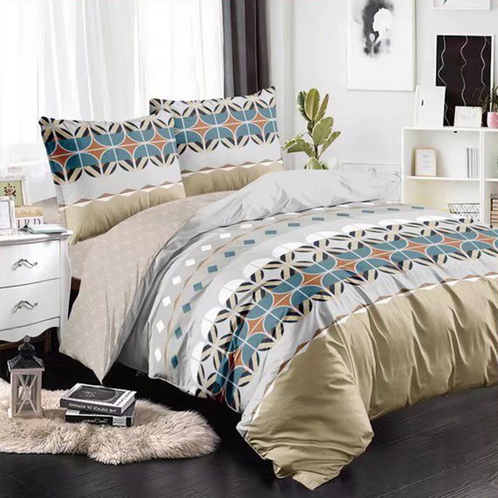King Bed Sheets 6 PCs Bed Sheet Set with Duvet Cover 220x240 (6FS47)