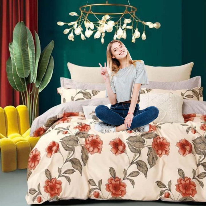 Bedsheets For King Size Bed 6 PCs with Duvet Cover 220x240, King Bedding Set (6FS64)