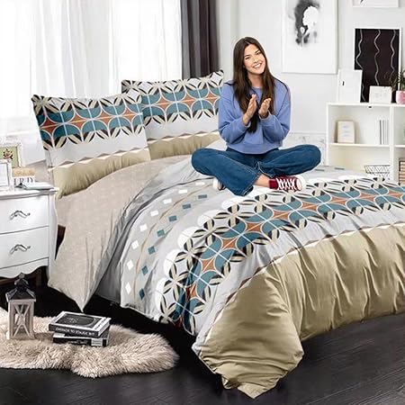 King Bed Sheets 6 PCs Bed Sheet Set with Duvet Cover 220x240 (6FS47)