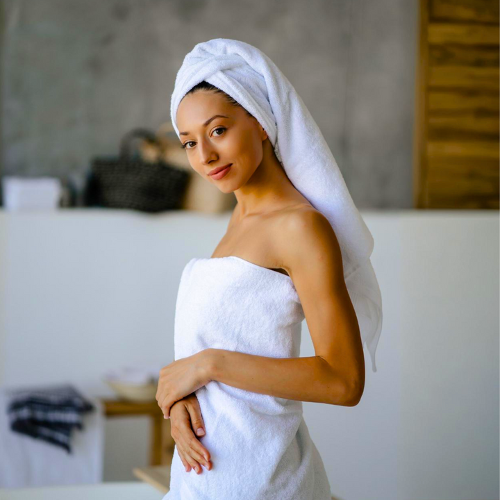 6 PCs White Cotton Towel Set - Hotel Quality Towels for Daily Comfort (White)