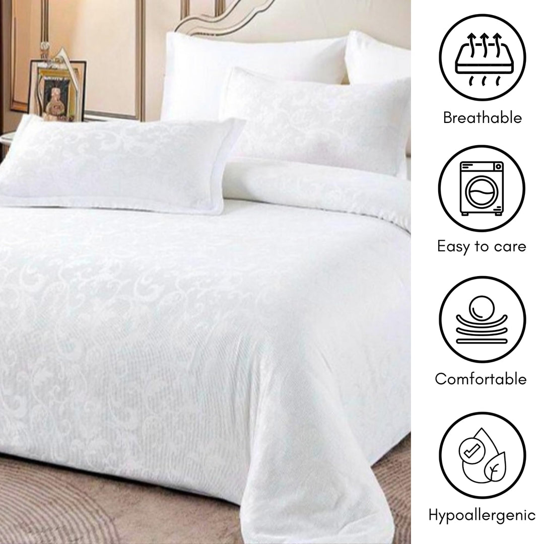 King Bedding Set with Duvet Cover 220x240 Luxury Bed Sheets 6 PCs(6FM11)