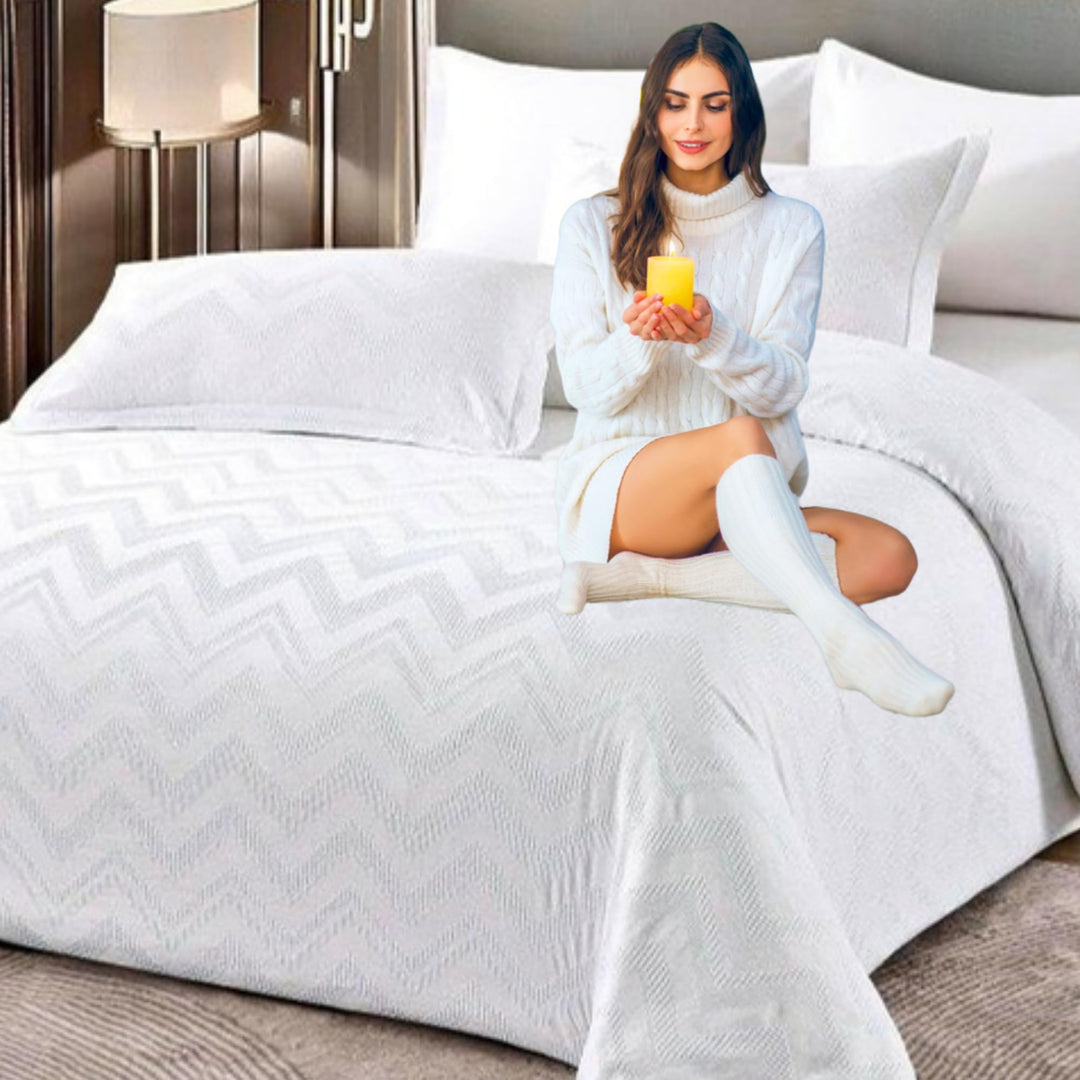 King Bedding Sets with Duvet Cover 220x240 King Size Fitted Bed Sheets 6 PCs (6FM10)