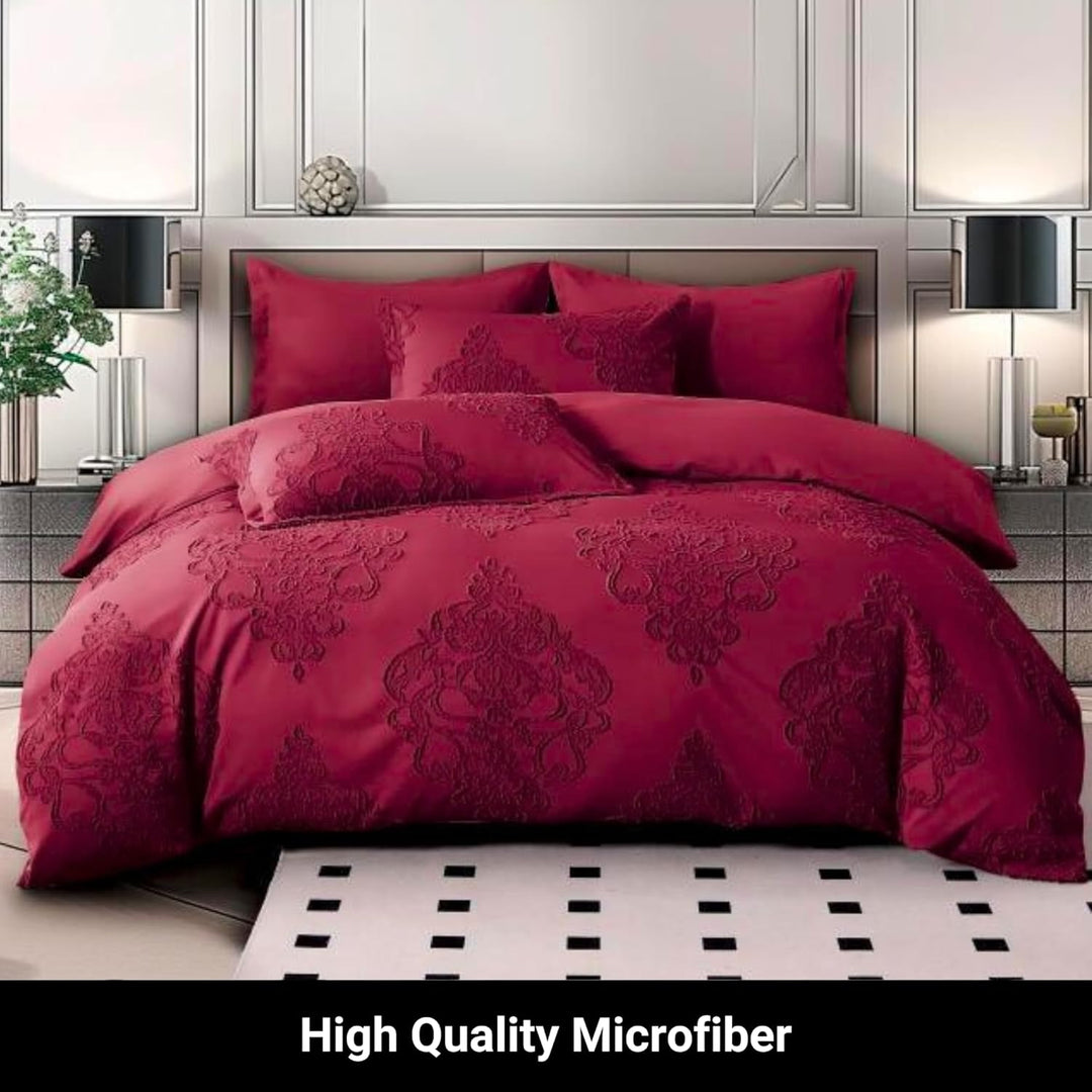 Duvet King Size Set with Duvet Cover 220x240 – 6 PCs Fitted Bed Sheet Set(6FM12)