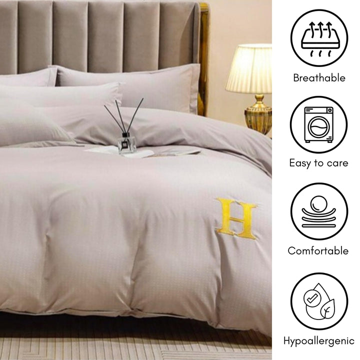 Printed 6 PCs King Size Bed Sheet Set With Duvet Cover 220x240, King Bedding Set (6HH1)