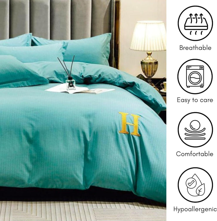 Printed 6 PCs King Bed Sheet Set With Duvet Cover 220x240, King Bedding Set (6HH3)