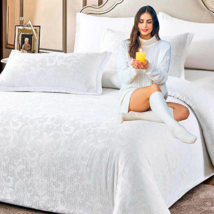 King Bedding Set with Duvet Cover 220x240 Luxury Bed Sheets 6 PCs(6FM11)