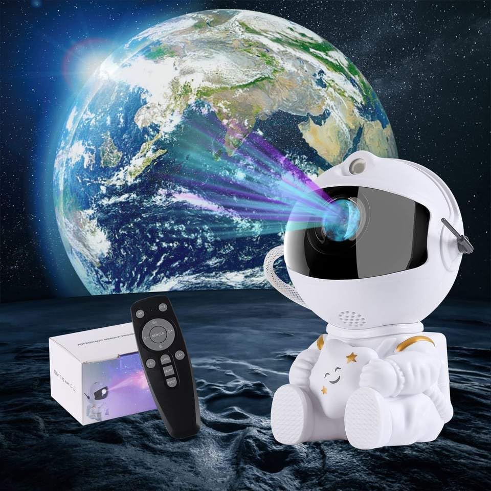 جهاز عرض النجوم من MOONCEE، جهاز عرض ليلي على شكل مجرة رائد فضاء مع جهاز تحكم عن بعد USB
