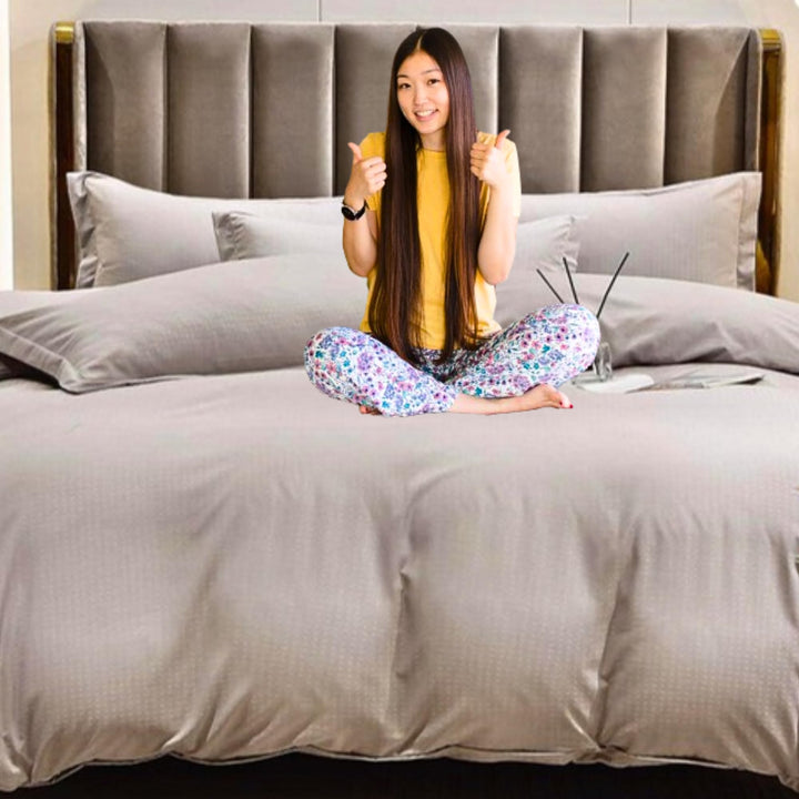 Printed 6 PCs King Size Bed Sheet Set With Duvet Cover 220x240, King Bedding Set (6HH1)