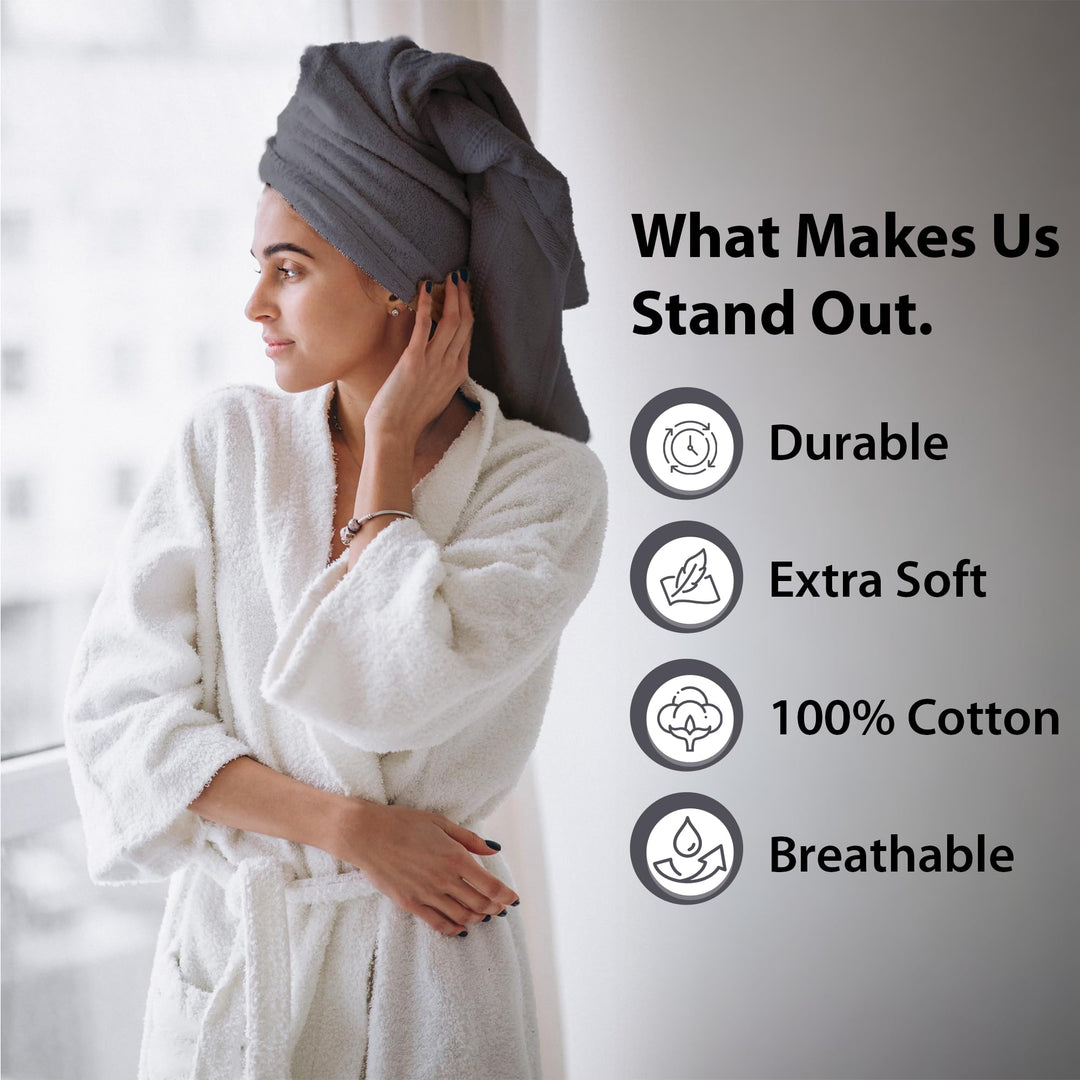 4 PCs Premium Bath Towels Set, Towel 70cm x 140cm,100% Cotton Hotel & Spa Towels