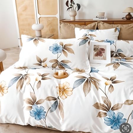 طقم ملاءات سرير كينج مقاس 6 قطع مع غطاء لحاف 220 × 240، طقم فراش كينج (6FS72)