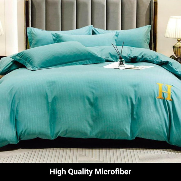 Printed 6 PCs King Bed Sheet Set With Duvet Cover 220x240, King Bedding Set (6HH3)