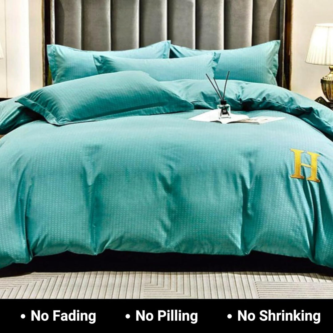 Printed 6 PCs King Bed Sheet Set With Duvet Cover 220x240, King Bedding Set (6HH3)